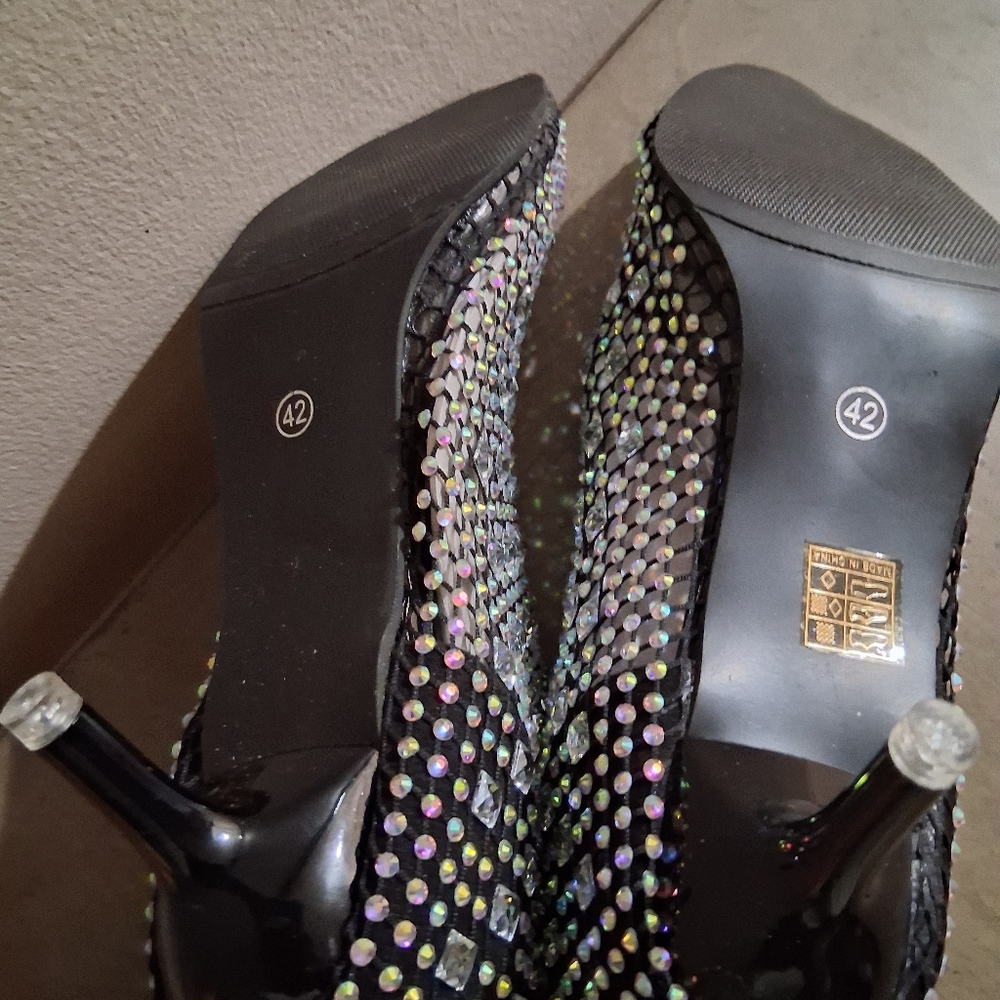 Sparkling Rhinestone Mesh Booties - Picture 3 of 3